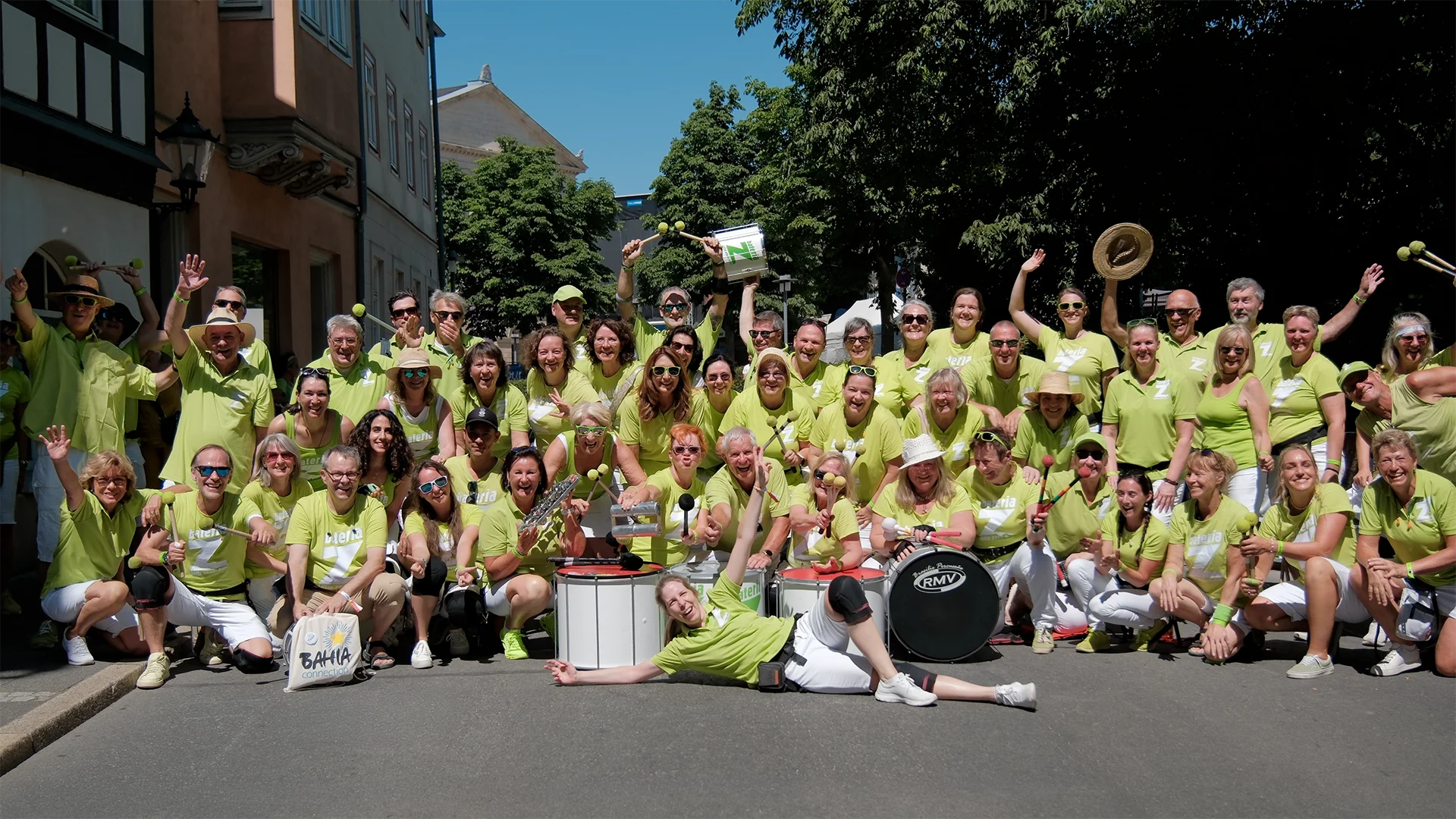 Gruppenfoto von Bateria Z beim Samba Festival in Coburg 2026